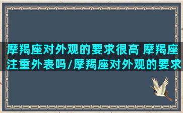 摩羯座对外观的要求很高 摩羯座注重外表吗/摩羯座对外观的要求很高 摩羯座注重外表吗-我的网站